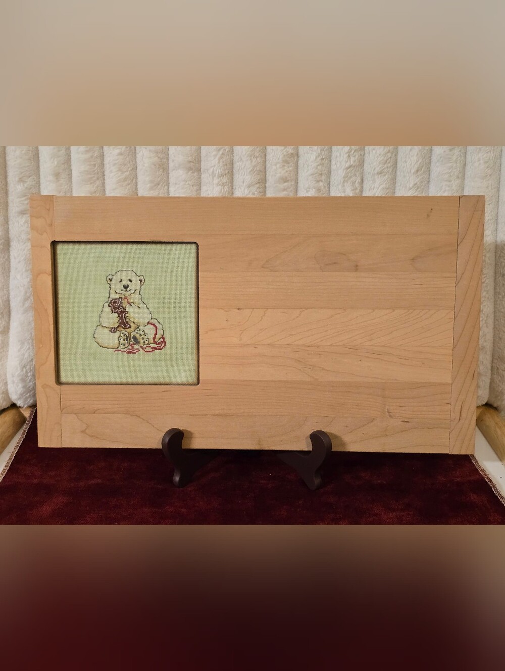 NOS Vintage Sudberry House Maple Charcuterie Board Cross Stitch Frame 15" UNUSED